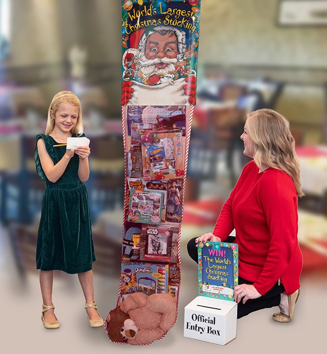 Christmas in July - A Retail Traffic Promotion Giant Christmas Stocking